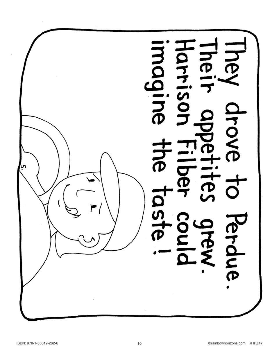 Story page 5 takes the couple to Perdue, where their appetites grow and Harrison imagines the taste.