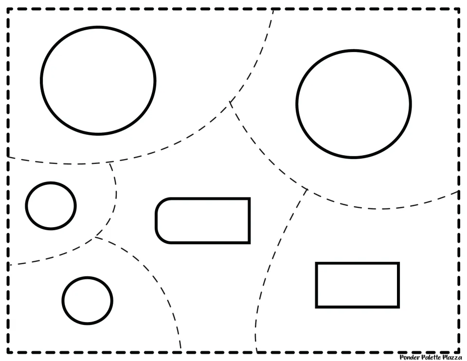 Blank outline version of the bus wheels, hubcaps and bumpers for students to color in, cut out and glue down