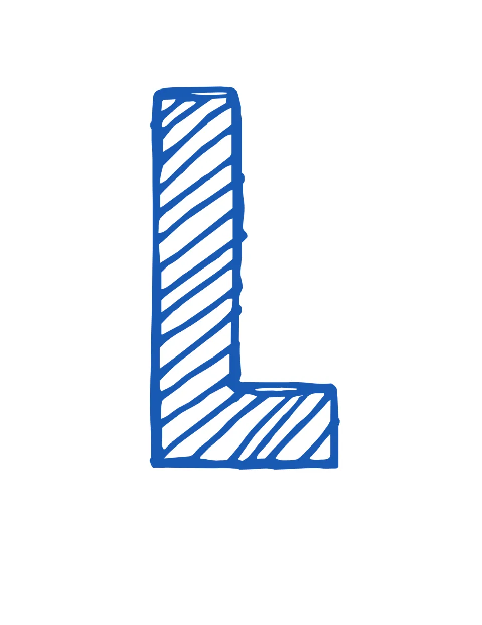 Printable capital L for the word 'Elements' in the bulletin board title, shown as a single cut-out letter