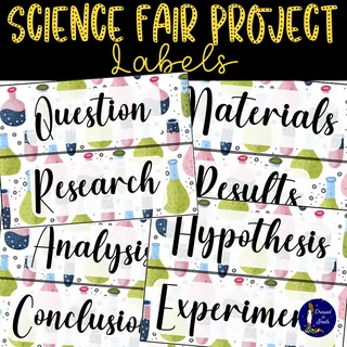 Science Fair Project Labels – 10-Label Display Set – cover