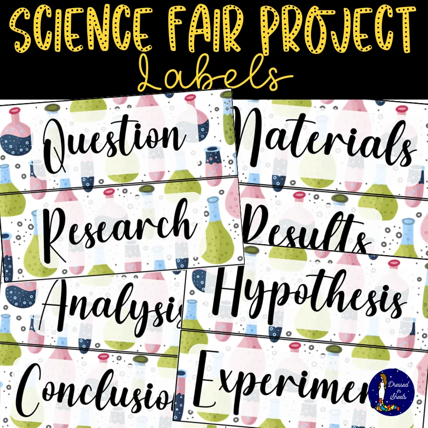 Science Fair Project Labels – 10-Label Display Set – cover