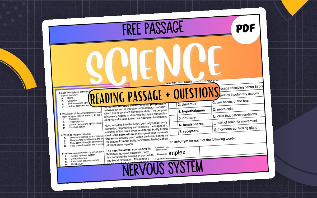 Science Reading Comprehension Passage 25: Nervous System PDF preview