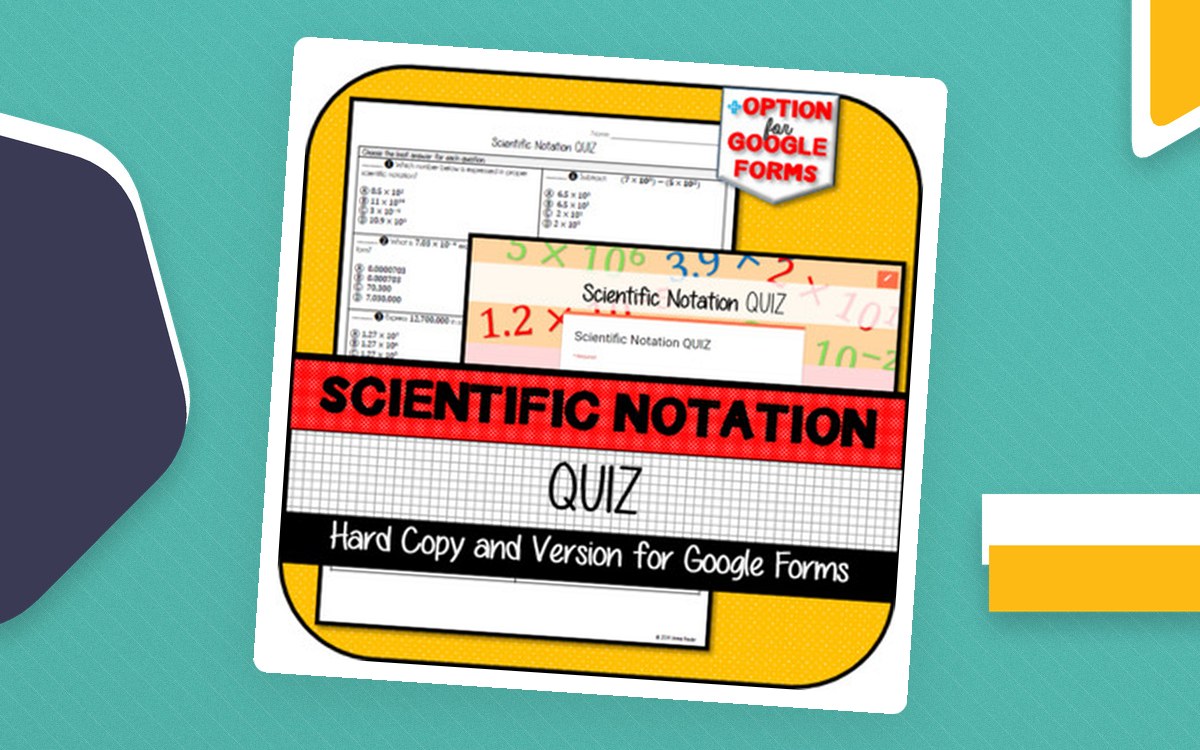 Scientific Notation QUIZ preview: scientific notation practice pages