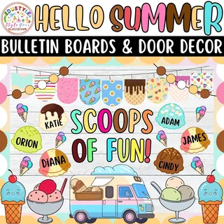 Ice Cream Summer Bulletin Board – Door Decor Kit – cover
