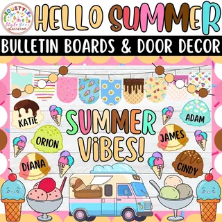 Ice Cream Summer Bulletin Board – Door Decor Kit – sample page 3