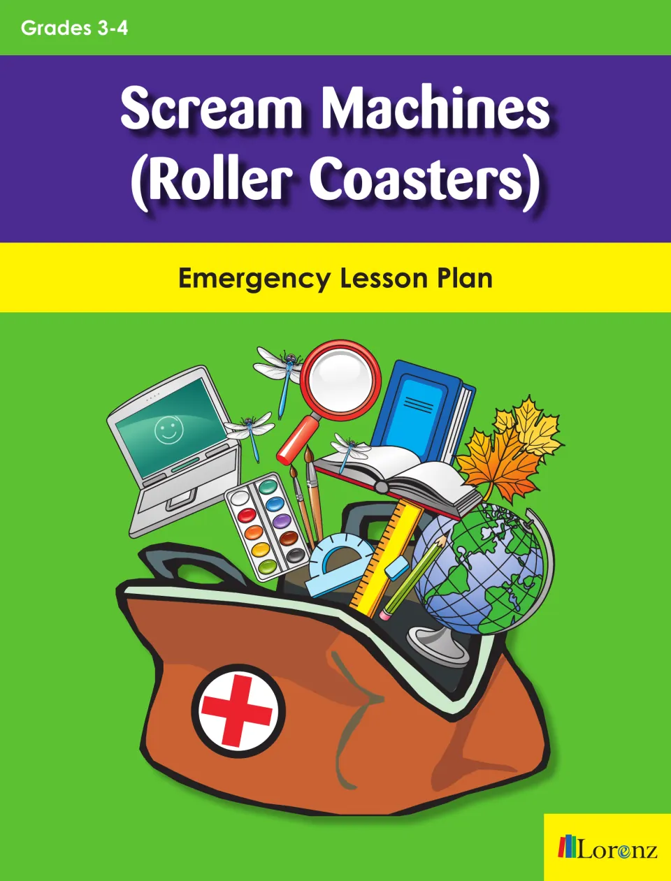 Scream Machines (Roller Coasters) Emergency Lesson Plan cover, marked Grades 3–4
