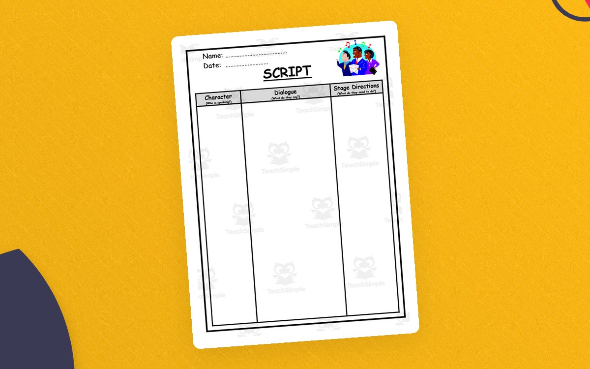 Script Writing Template – Elementary Play Practice preview