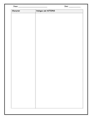 Script Writing Template – Characters and Dialogue – sample page 2