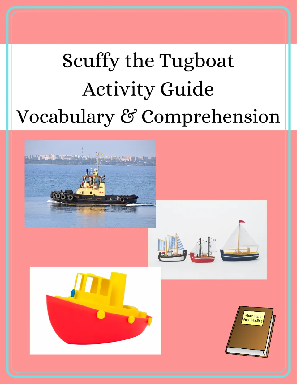 Scuffy the Tugboat activity guide cover identifying its focus on vocabulary and reading comprehension
