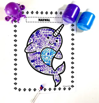 Sea Animal Q-Tip Art Packet – sample page 3