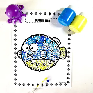 Sea Animal Q-Tip Art Packet – sample page 4