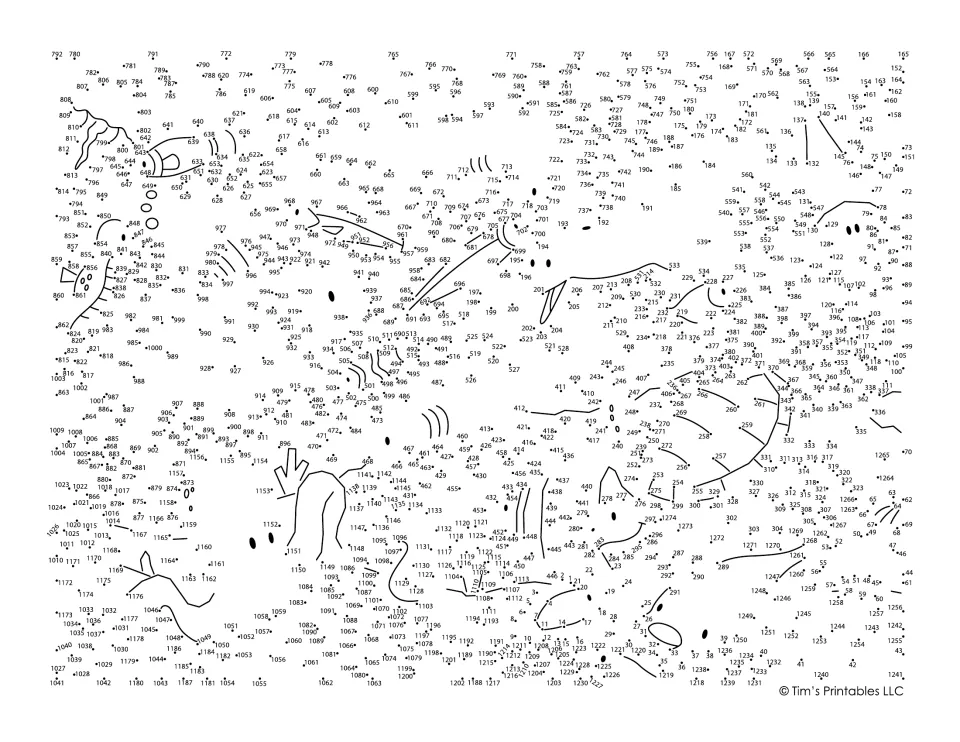Ocean dot-to-dot: students join over 1,200 numbered dots in counting order to reveal a hidden underwater scene