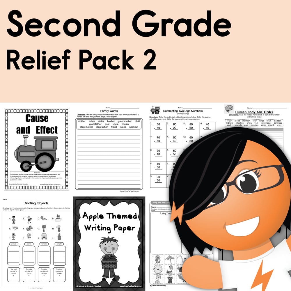 Second Grade Coronavirus Relief Pack 2 teaching resource preview