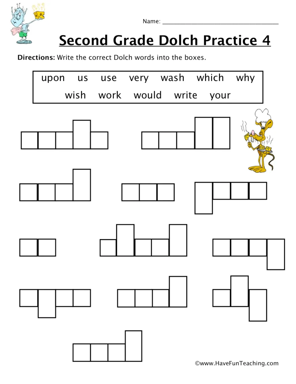 Dolch Practice 4 word shapes: students write 12 sight words from upon to your into the shape each word's letters make