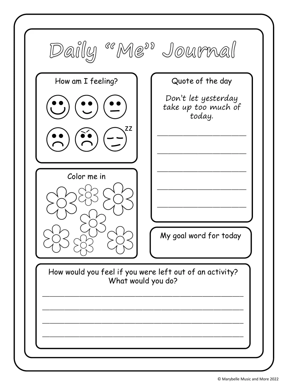 Being left out: students react to a quote about letting go of yesterday and write how they would feel and what they'd do