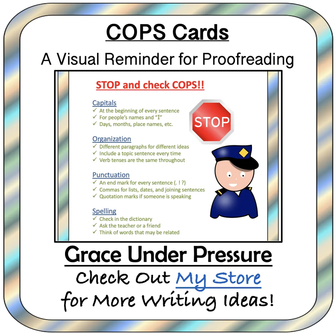 Self-Editing COPS Cards- Help your Students Proofread Their Own Work – cover