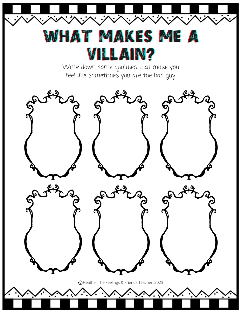 What Makes Me a Villain? Students write qualities that sometimes make them feel like the bad guy in six spooky frames