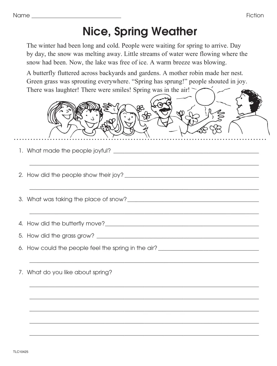 Nice, Spring Weather fiction: students tell how the butterfly moved, how grass grew and how people felt spring in the air