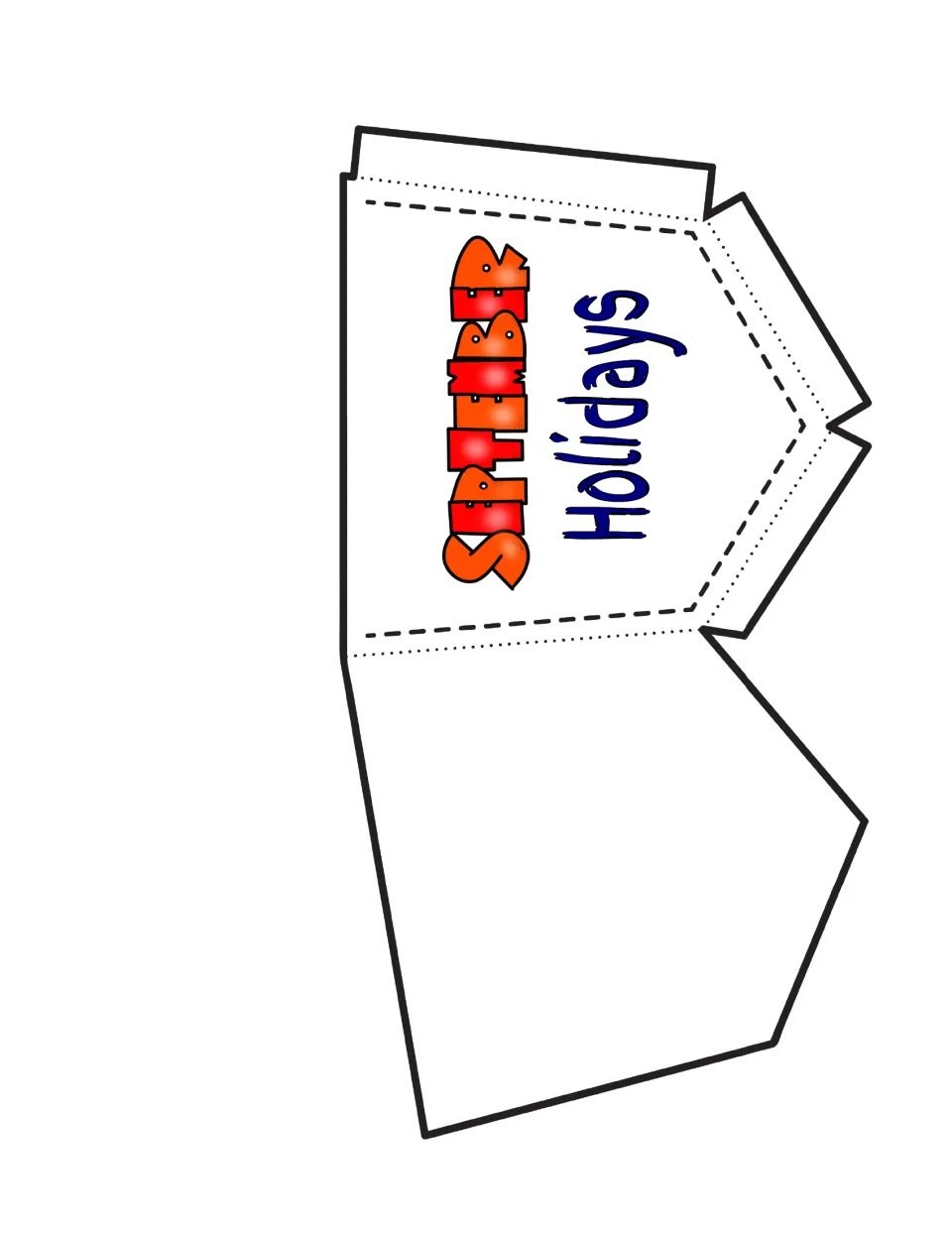 Pocket template labeled September Holidays for students to cut out, fold on the dotted line and glue into a notebook