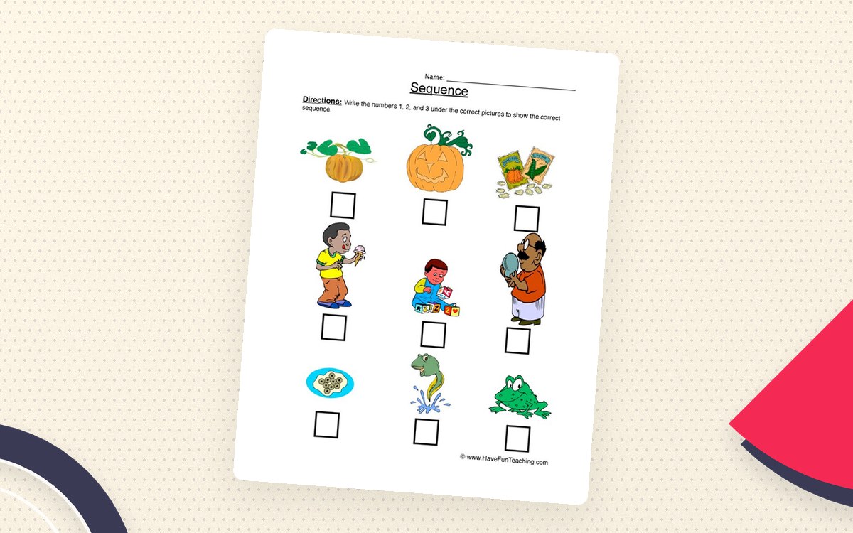 Sequencing Pictures Worksheet – Order the Events preview