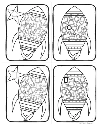 Shape Intervention Bins: Rocket Shapes – sample page 2