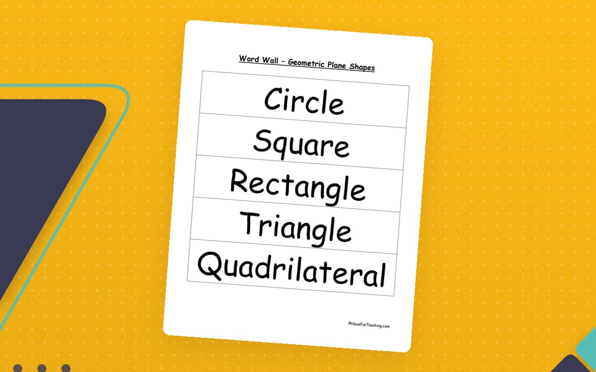 Shapes Word Wall preview: Three geometric plane-shape word-wall pages