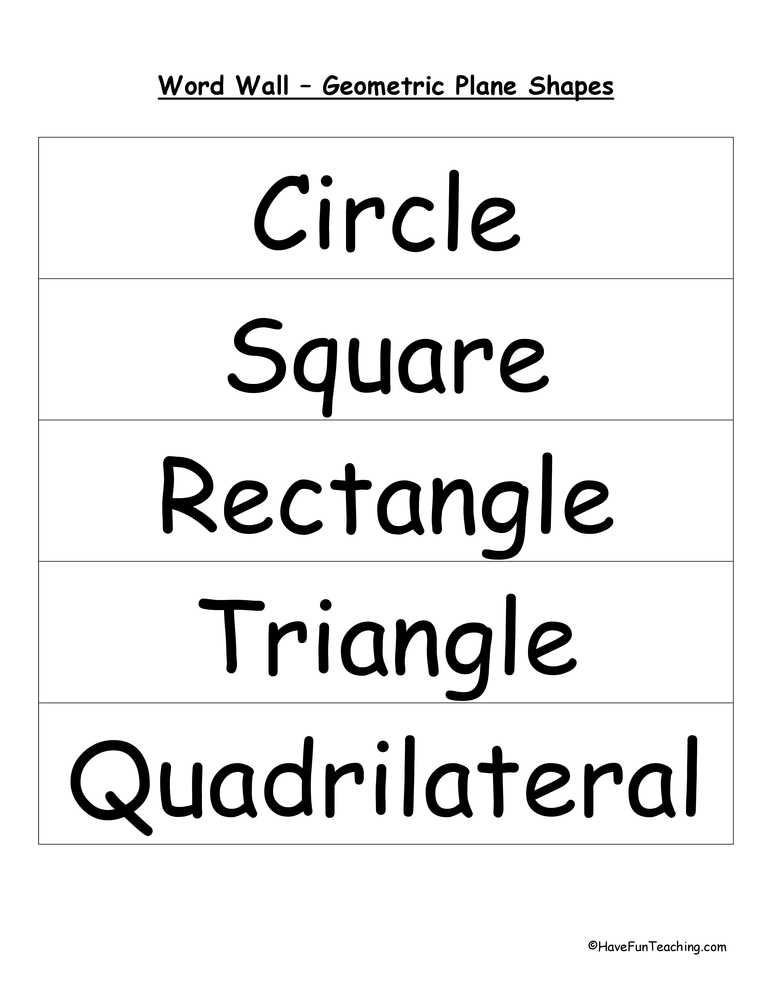 Shapes Word Wall by Teach Simple