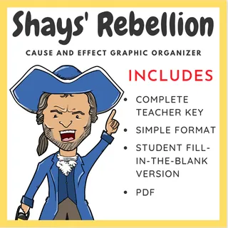 Shays' Rebellion – Cause and Effect Organizer – cover