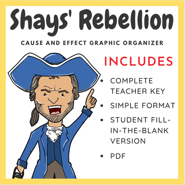 Shays' Rebellion – Cause and Effect Organizer – cover