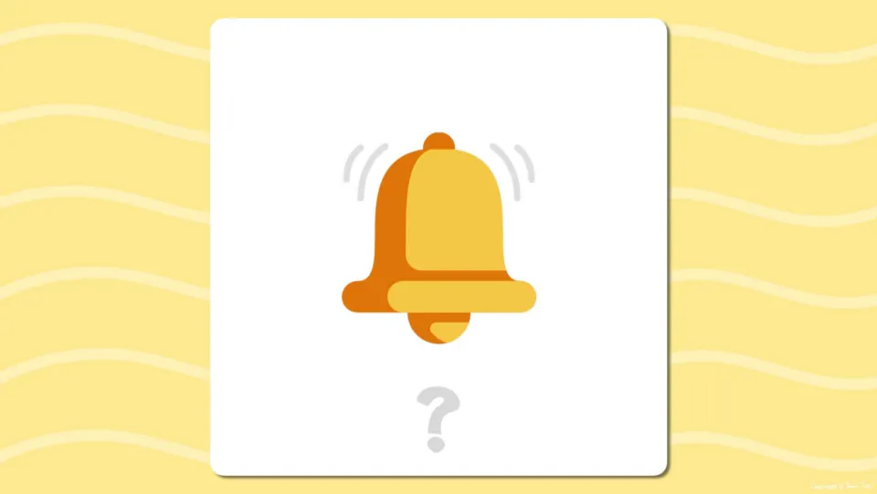 Short e flash card prompt: a ringing bell picture with a question mark for students to say the matching word aloud