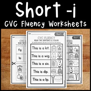 Short i CVC Worksheets – sample page 2