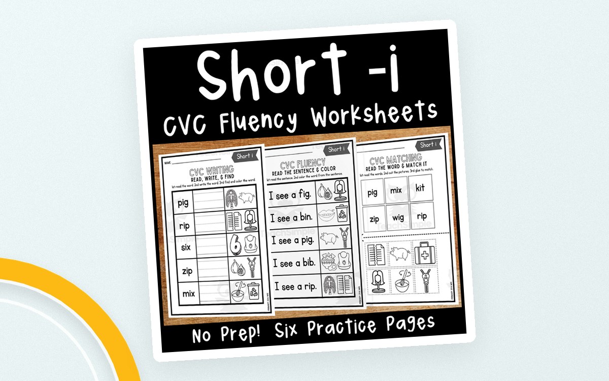 Short i CVC Worksheets preview