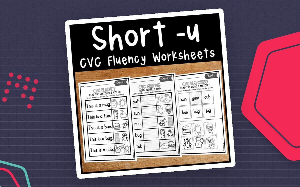 Short U CVC Worksheets – Early Reader Practice preview