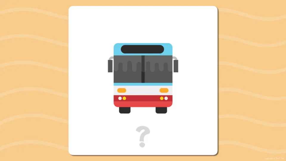 Third short u flashcard prompt shows the front of a bus and a question mark for students to name aloud