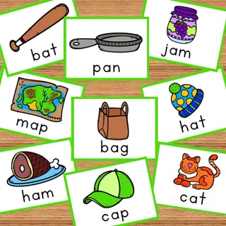 Short A Flashcards – 24 CVC Word Cards – sample page 2