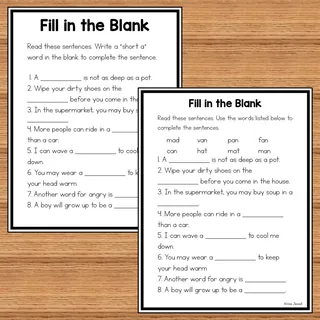 Short A Flashcards – 24 CVC Word Cards – sample page 4
