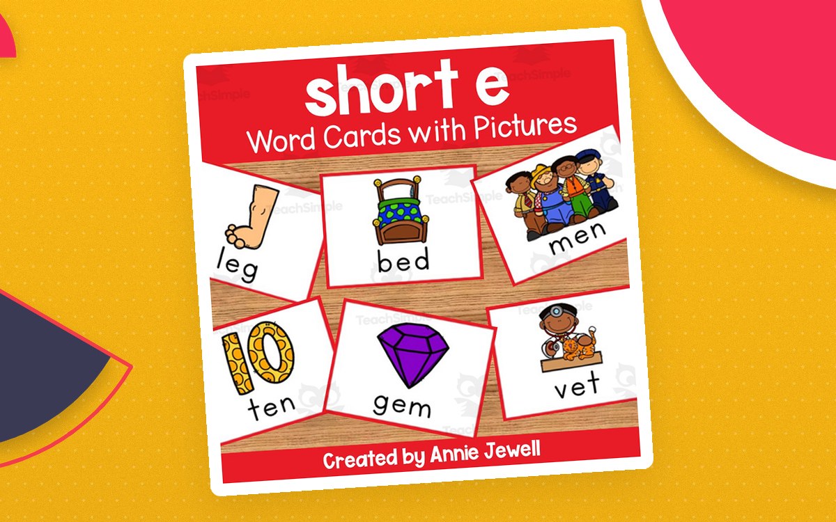 Short Vowel Flash Cards with Pictures - Short e preview
