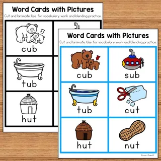 Short Vowel Flash Cards with Pictures - Short u – sample page 3