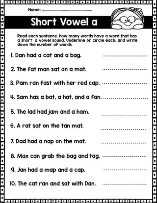 Short Vowel Hunt - Search and Circle ( a,e,i,o,u) – sample page 2
