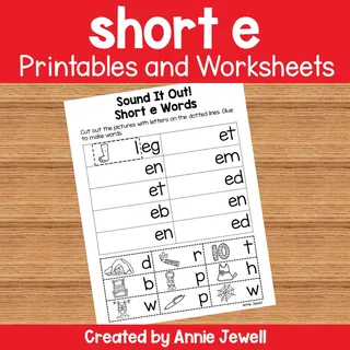 Short Vowel Worksheets and Printables - Short e – cover