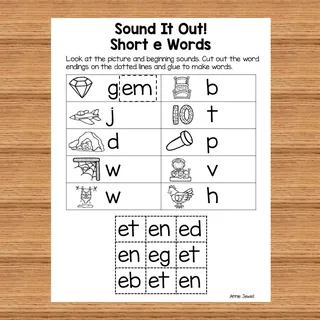 Short Vowel Worksheets and Printables - Short e – sample page 2