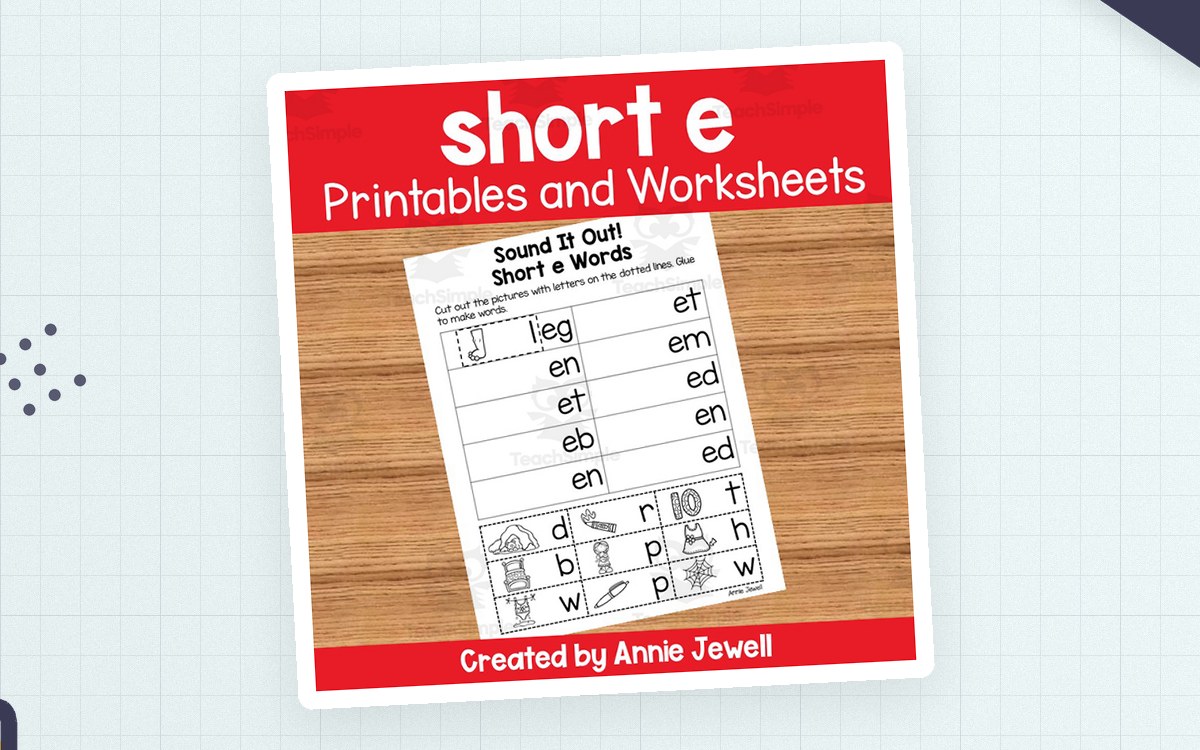 Short Vowel Worksheets and Printables - Short e teaching resource preview