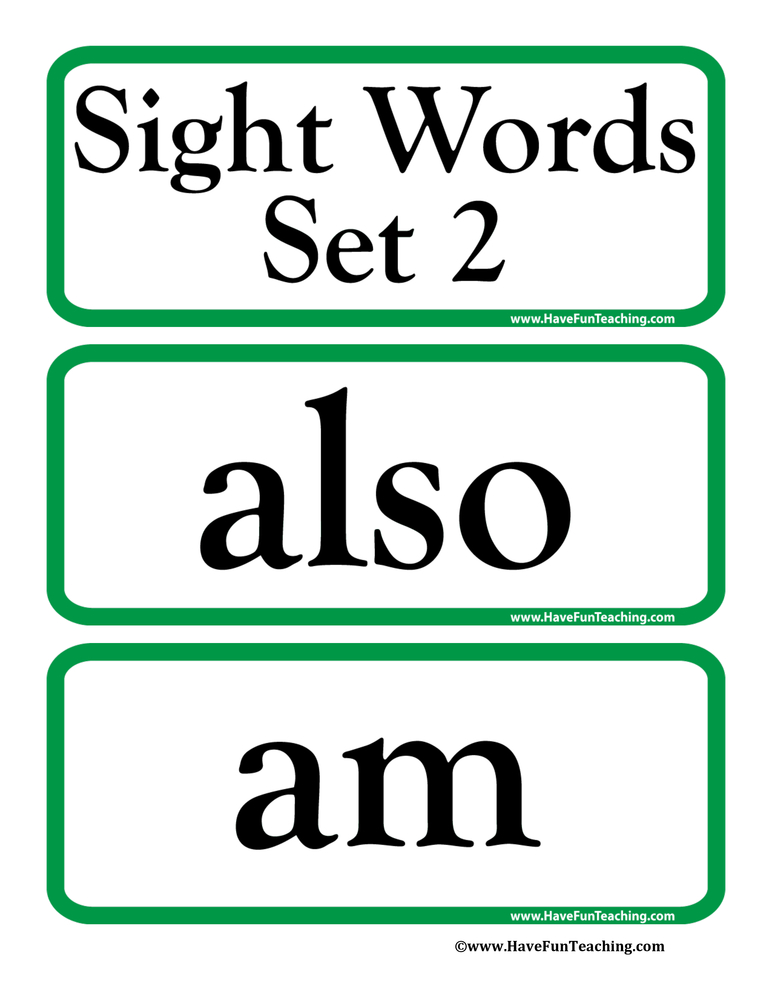 Sight Words Set 2 Flash Cards by Teach Simple
