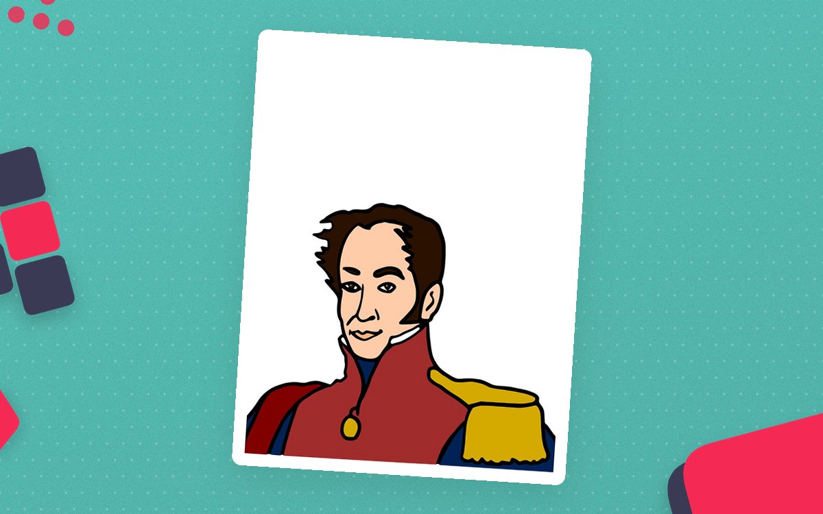 Simon Bolivar Illustration – Color & Line Art Set preview
