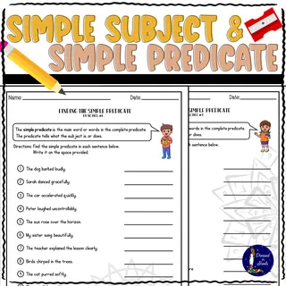 Simple Subject and Predicate – sample page 3