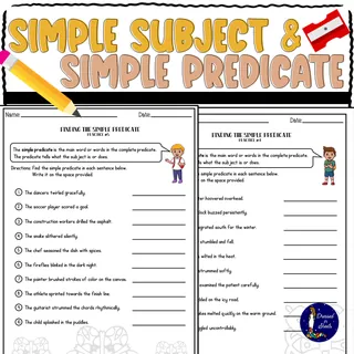Simple Subject and Predicate – sample page 4