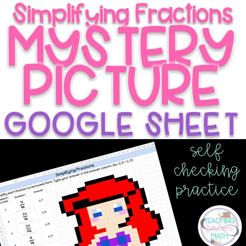 Simplifying Fraction - Mystery Picture - Self Checking – cover