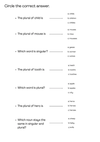 singular and plural nouns worksheet grade 5 with answers – sample page 3