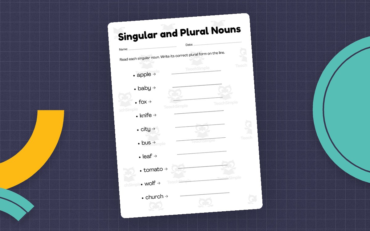 singular and plural nouns worksheet grade 5 with answers preview