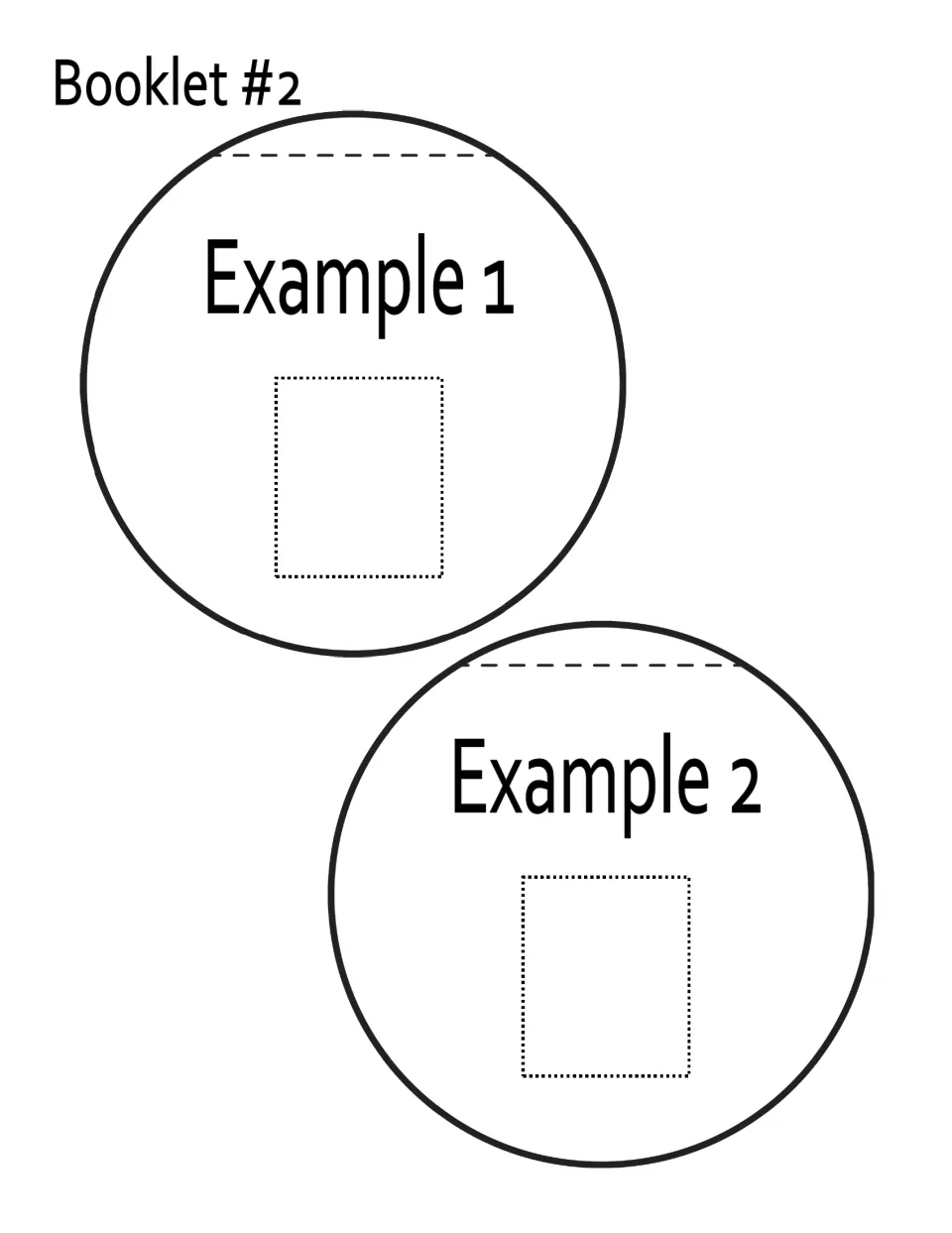 Wheel and axle booklet pieces labeled Example 1 and Example 2, each for adding a matching cutout image